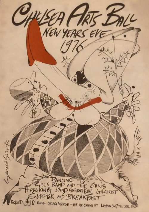 Gerald Scarfe designed poster for the Chelsea Arts Club Ball New Years Eve 1976